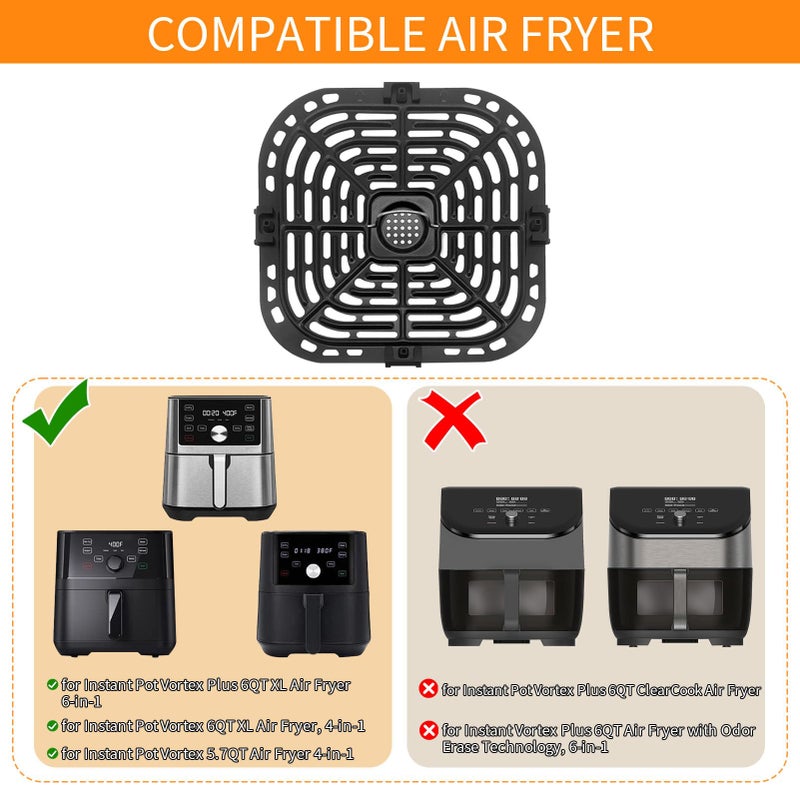 GXF Air Fryer Grill Pan for Instant Pot Vortex Plus 6 in 1 5.7QT 6 QT Gourmia GAF735 6 QT Air Fryer, Accessories Replacement Tray Rack Parts Grill Plate Crisper Plate, Dishwasher Safe - Image 2